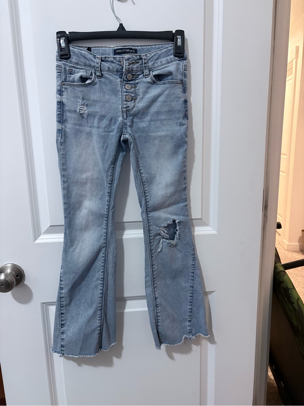 Vanilla Star Light Blue Distressed Flare Jeans for Kids
